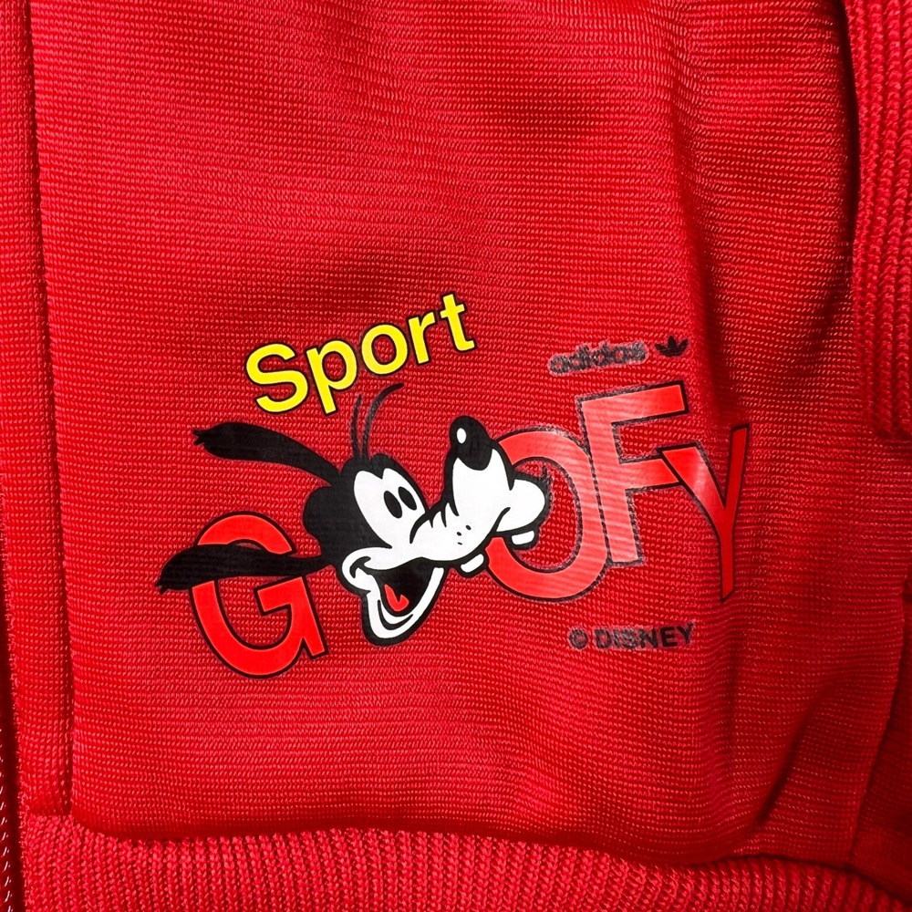 Adidas Track Suit Kids 9M Red Disney Goofy Superstar Jacket Pants Set Vintage - Picture 3 of 16